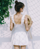 水着 モノキニ ビキニ かわいい フリル 着痩せ 韓国っぽ おしゃれ YH7-KSD1827