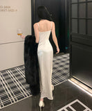 ロングドレス キャバドレス セクシー 上品 フレンチ サテン キャミワンピ ラメ マーメイドライン パーティー JC2-XHY919892