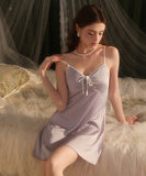 【2色】セクシー レース ナイトドレス  バックオープン ルームウェア LW8-GR5677