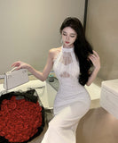 膝丈ドレス オフショルダー フリル 透け感 エレガント party セクシー おしゃれ XH2-ZED885483DXH449