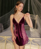 【5色】セクシー レース ナイトドレス  バックオープン ルームウェア LW8-GR2523