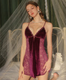 【5色】セクシー レース ナイトドレス  バックオープン ルームウェア LW8-GR2523