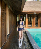 水着 ビキニ レディース 三角ビキニ ポルカドット デザイン ベルト付き ショートスカート セクシー リゾート風 ビーチDQ7-DP-A10964