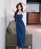 膝丈ドレス キャバドレス デニム セクシー 着痩せ おしゃれ 通勤 YH2-ZED882310GT510