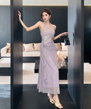 【2色】ロングドレス キャバドレス セクシー ホルターネック Vネック フラワーモチーフ ノースリーブ JC2-ZED885045DXH443