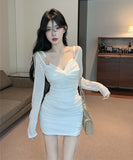 【2色】ミニドレス キャバドレス ワンピース セクシー Vネック着痩せ  KS2-DD5266