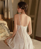 Lady's coco ルームウェア ランジェリー  セクシー ベロア素材 レース切り替え パッド入り キャミソール  パール付き ローブセット LW2-GR6680