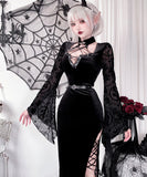 【2点セット】 セクシー コスプレ ハロウィン レトロ ゴシック ベルベット シスター ハーネス アンダーグラウンド パンク スリット JC2-XJJ235