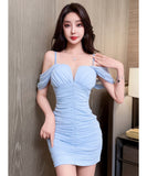 【2色】ミニドレス キャバドレス セクシー フレンチ シアーメッシュ キャミワンピ 細見え ボディコン クラブ 指名 JC2-JX5906