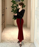 【2点セット】ロングドレス セクシー ボディコン きれいめ フェミニン レースカーディガン リボンタイ ストラップワンピ 着やせ 大人可愛い JC2-ZED881313DXH348B