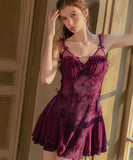 ルームウェア ランジェリー セクシー チュール メッシュ ウエストシェイプ リボンストラップ バタフライ柄 JC8-GR6038