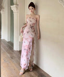 ロングドレス キャバドレス フリル 蝶柄 セクシー オフショルダー YH2-ZED889117DXH343B