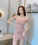 【2色】ミニドレス キャバドレス セクシー キャバ 嬢 パーティ キャバクラ Vネック ワンピース スカート フォーマル レディースDQ-SHMM279