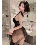 【3色】ルームウェア ランジェリー セクシー ボディフィット レースアップ パッド付き ワイヤー入り シースルーメッシュ 透け感 誘惑 JC8-JJ1680