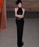 ロングドレス キャバドレス セクシー ホルターネック ボディコン チュール 細見え シースルー パーティー JC2-CD6-157-83220550