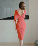 膝丈ドレス キャバドレス 不規則 通勤 おしゃれ 着瘦せ 気質 YH2-ZED882181BH506