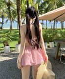 【2色】【3点セット】水着 ビキニ セクシー ガーリー バックオープン ビーチ 温泉 リゾート JC7-DP-A23026