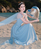 ロングドレス キャバドレス エレガント フレンチ チュール レースアップ リボン 写真映え リゾート JC2-MK-T-157A-8329