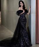 ロングドレス キャバドレス パーティードレス マーメイド フレンチ 上品 オフショルダー イブニングドレス パーティー JC2-MLB232136