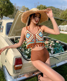 3点セット ビキニ セクシー ニット 水着 モノキニ Vネック 着痩せ YH7-YZM-QMYA769