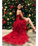 ミニドレス キャバドレス セクシー ベアトップ フィッシュテール 立体フラワー レース パーティー JC2-OYF9320