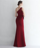 【4色】Lady's coco ロングドレス キャバドレス セクシー サテン 細見え ワンショルダー タイト マーメイドドレス パーティー 結婚式 イブニングドレス JC2-YEY18987