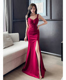 【3色】ロングドレス セクシー ボディコン ノースリーブ ディープVネック 上品 スリット 着やせ パーティー JC2-YM9206