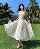 ワンピース ロングドレス レース 気質 インスタ映え 蝶 高品質 名媛風 YH2-ZED886195BH432