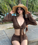 【2色】4点セット 水着 ビキニ モノキニ セクシー かわいい おしゃれ 海辺 YH7-DP-A32570