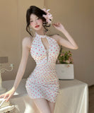 【3色】ミニドレス キャバドレス セクシー ドット柄 カットアウト 肩見せ クラブ 指名 JC2-DD6352