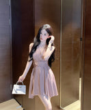 キャバドレス ミニドレス セクシー 気質 着痩せ Aライン 体型カバー YH2-DD6881