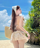 【3点セット】水着 ビキニ セクシー 韓国風 チェリー柄 ギャル系 レースアップ 温泉 リゾート 細見え JC7-DP-A23012