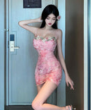 ミニドレス キャバドレス セクシー フラワー刺繍 キャミワンピ ボディコン クラブ 指名 JC2-2877DXH433