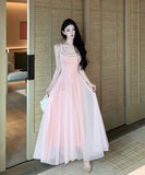 ロングドレス キャバドレス セクシー ラグジュアリー チュール ウエストマーク ウエストマーク キャミソールドレス JC2-XHY918345