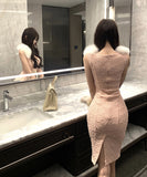 ミニドレス キャバドレス セクシー オフショルダー Vネック 細見え ジャカード ボディコン お呼ばれコーデ JC2-ZED883442DXH502