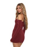 Lady's coco ミニドレス キャバドレス セクシー オフショルダー リボン付き タイトミニワンピース  ショート丈 LW2-YSQYDFI0470