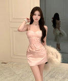 ミニドレス キャバドレス セクシー 清楚系 細見え ツイスト ギャザー クラブ 指名 JC2-WDS5544