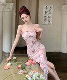 ロングドレス キャバドレス フリル 蝶柄 セクシー オフショルダー YH2-ZED889117DXH343B