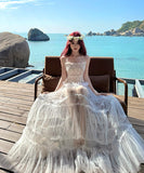 ロングドレス キャバドレス セクシー レース×ジャカード切り替え レース チュール ホルターネック シアー バックオープン JC2-XHY916109