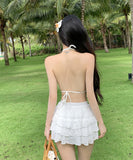 【3点セット】水着 ビキニ スカートビキニ ガーリー ティアードスカート 温泉 リゾート ビーチ JC7-DP-A23034