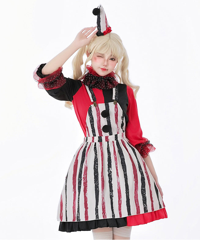 5点セット】 かわいい コスプレ ハロウィン ホラー ピエロ