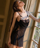 ルームウェア ランジェリー セクシー メッシュ素材 透け感 誘惑 カットアウト バックオープン キャミソール JC8-GRXK6806