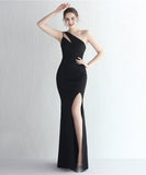 【4色】Lady's coco ロングドレス キャバドレス セクシー サテン 細見え ワンショルダー タイト マーメイドドレス パーティー 結婚式 イブニングドレス JC2-YEY18987