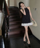 ミニドレス フリル 水玉模様 エレガント お洒落 かわいい 誕生日party YH2-LE-n177