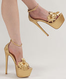 ハイヒール ビジューサンダル フラワーモチーフ プラットフォーム パーティーシューズ ナイトシーン ウェディング JC5-JLGMY-9966-283