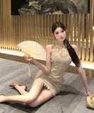 Lady's coco ミニドレス キャバドレス セクシーギャル  きれいめ モダンチャイナードレス ボディコン レース JC2-ZED882627DXH437A
