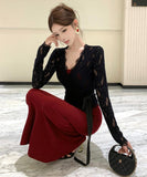 【2点セット】ロングドレス セクシー ボディコン きれいめ フェミニン レースカーディガン リボンタイ ストラップワンピ 着やせ 大人可愛い JC2-ZED881313DXH348B