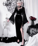 【2点セット】 セクシー コスプレ ハロウィン レトロ ゴシック ベルベット シスター ハーネス アンダーグラウンド パンク スリット JC2-XJJ235