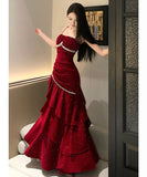 ロングドレス キャバドレス セクシー フレンチ ラインストーン キラキラ ベルベット フリル キャミソールドレス JC2-AQR6050