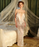 Lady's coco ランジェリー  セクシー 大人可愛い  ネグリジェ レース 深V 背中あき  LW2-GR19909